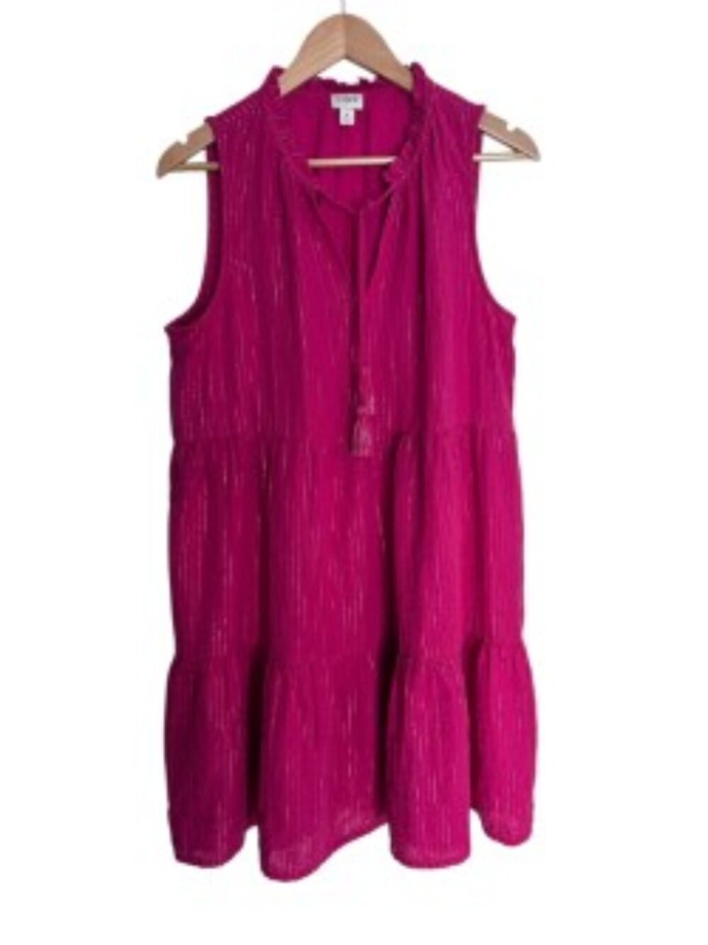 J. Crew Metallic-Stripe Gauze Beach Dress Large